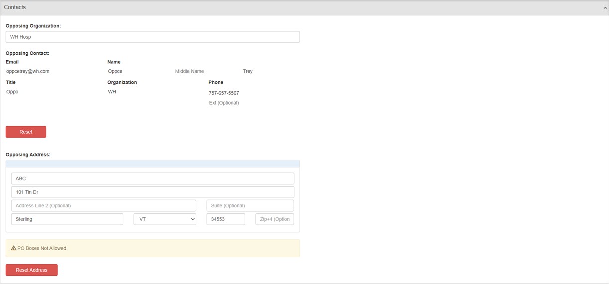 Contacts window Contacts window